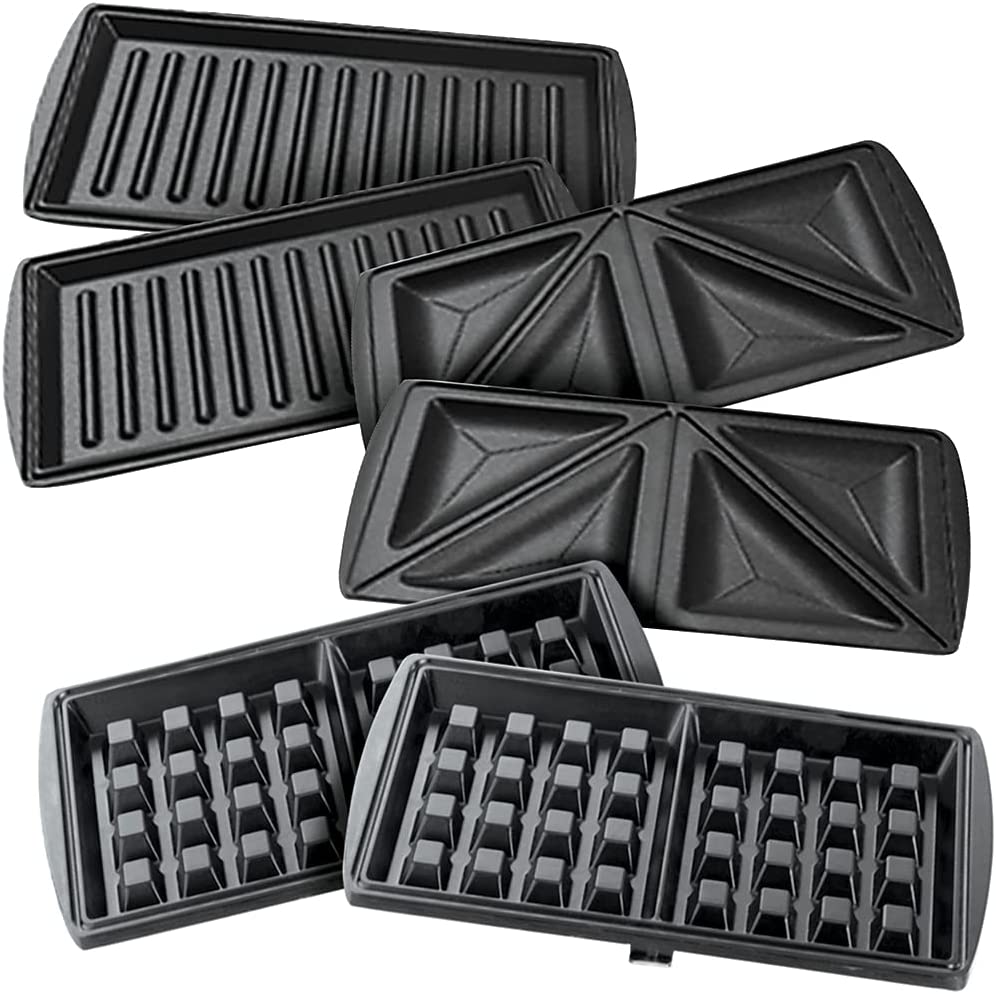 BLACK+DECKER 750W Sandwich Maker 2 Slot Non-Stick 3in1 Interchangable Sandwich Grill And Waffle Maker, With Indicator And Ready to Cook Lights For Quick and Easy Dishes TS2090-B5 2 Years Warranty)