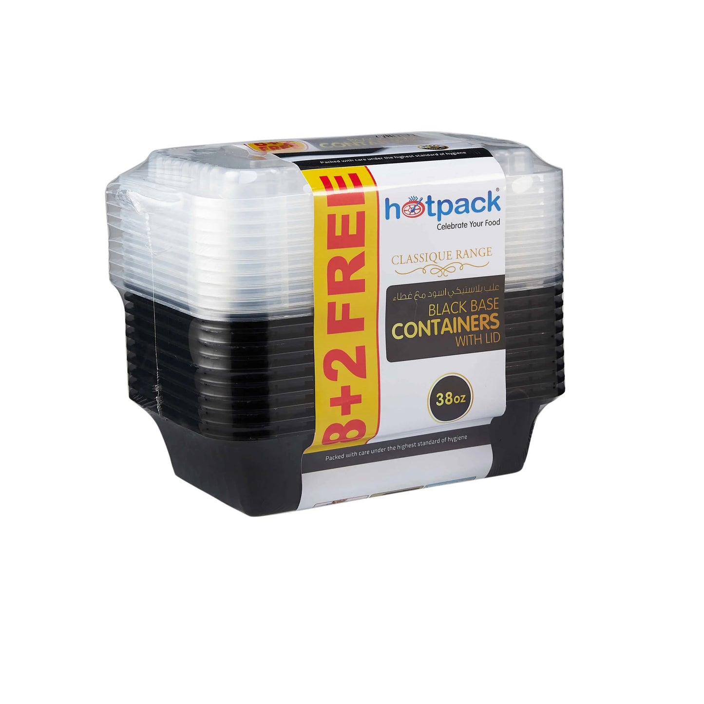 HOTPACK BLACK BASE CONTAINER 8+2