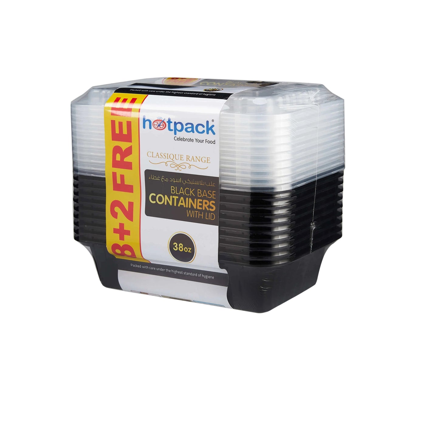 HOTPACK BLACK BASE CONTAINER 8+2