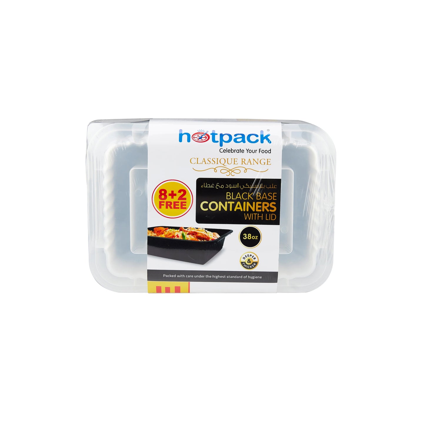 HOTPACK BLACK BASE CONTAINER 8+2
