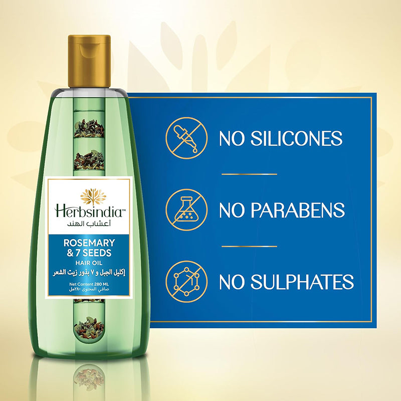 HERBSINDIA ROSEMARY & 7 SEEDS 180ML