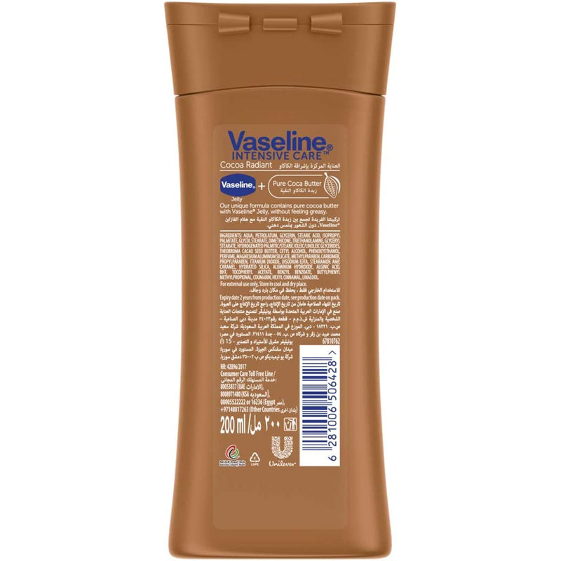 VASELINE COCOA RADIANT 200ML