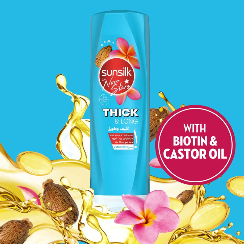 SUNSILK COND THICK & LONG 350ML