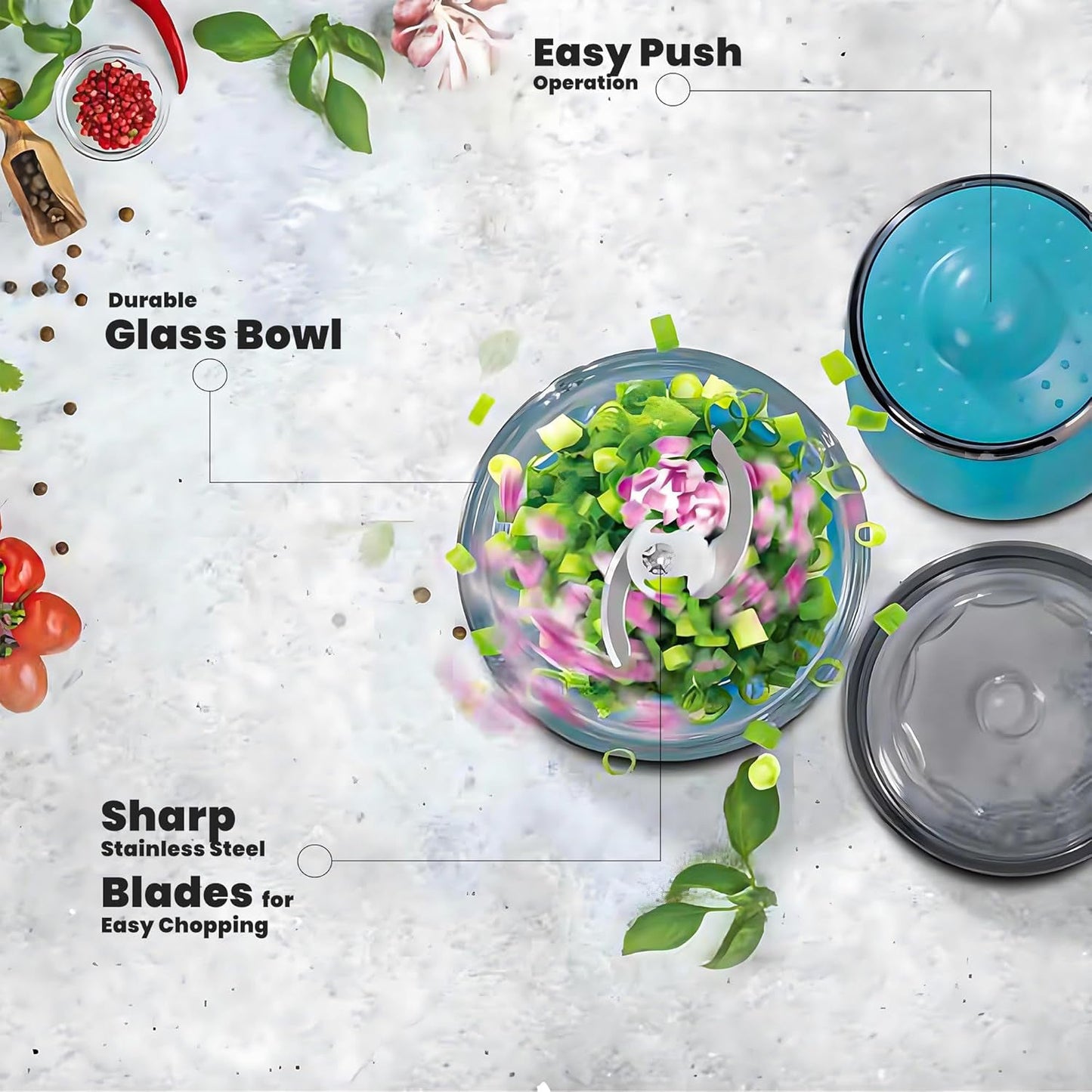 CLICK-ON ELECTRIC GLASS CHOPPER