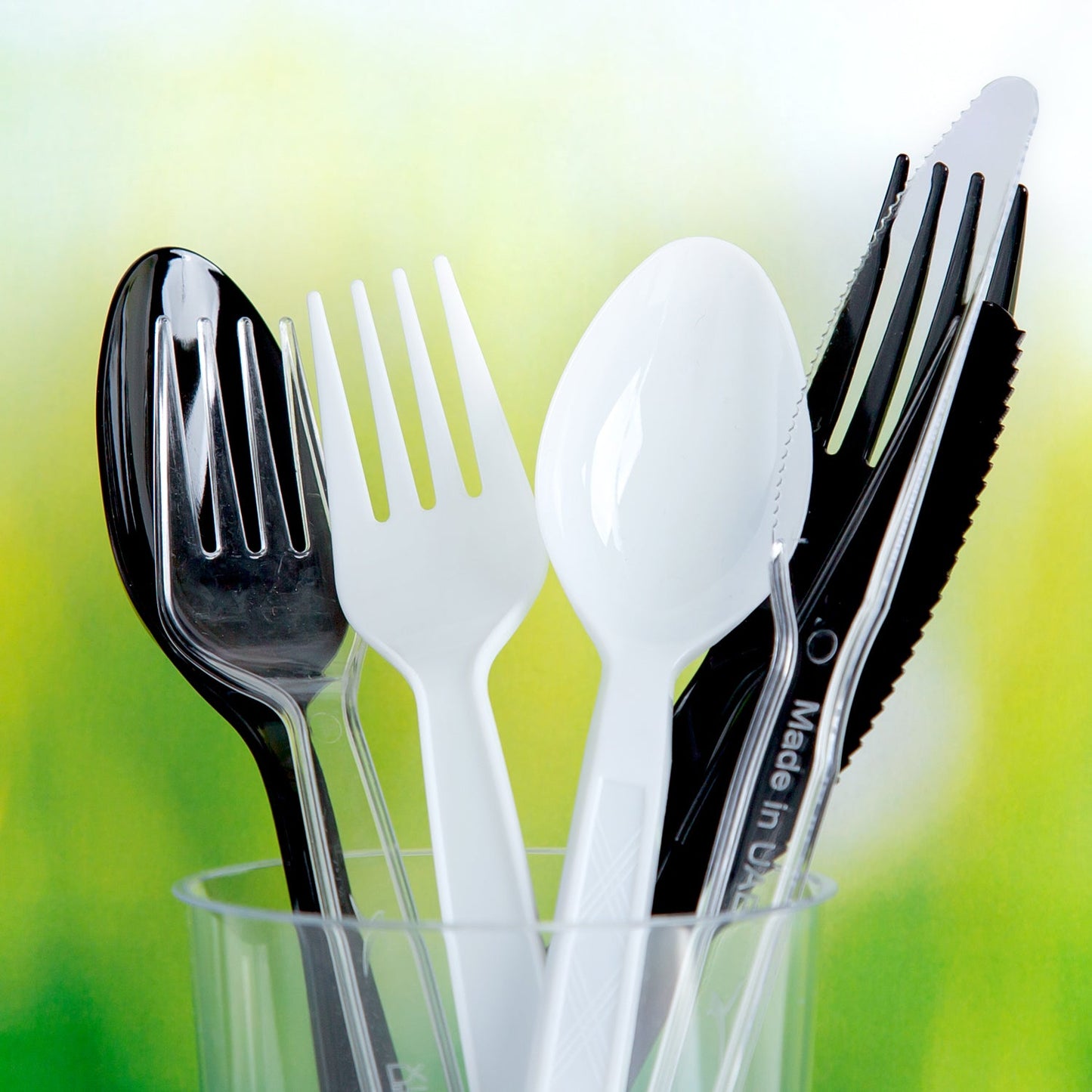 FALCON BLACK PLASTIC SPOON 50PCS