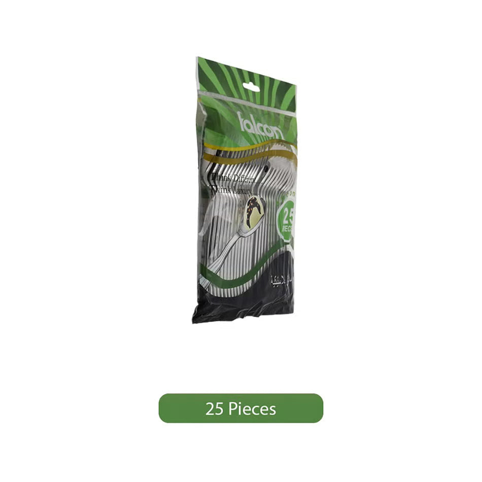 FALCON PLASTIC SILVER SPOON 25PCS