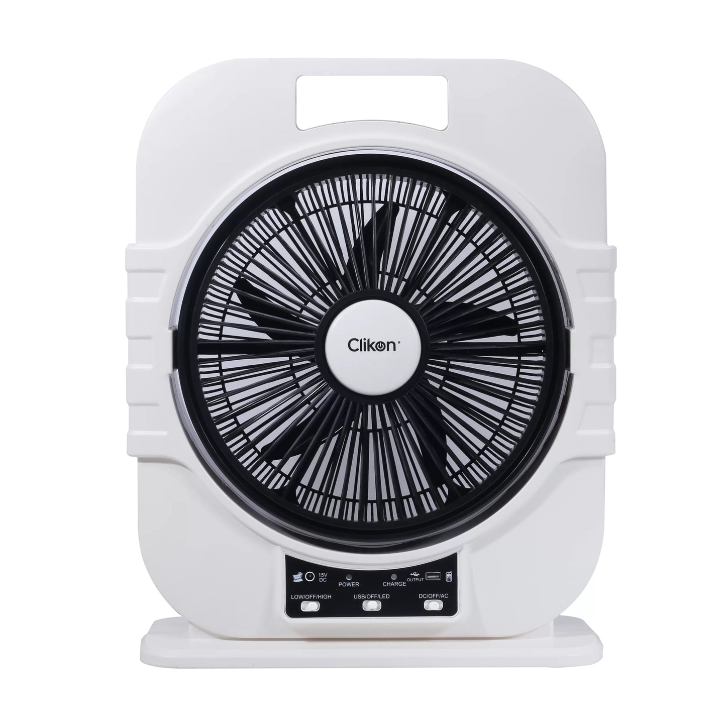 CLICK-ON RECHARGEABLE FAN 12INCH