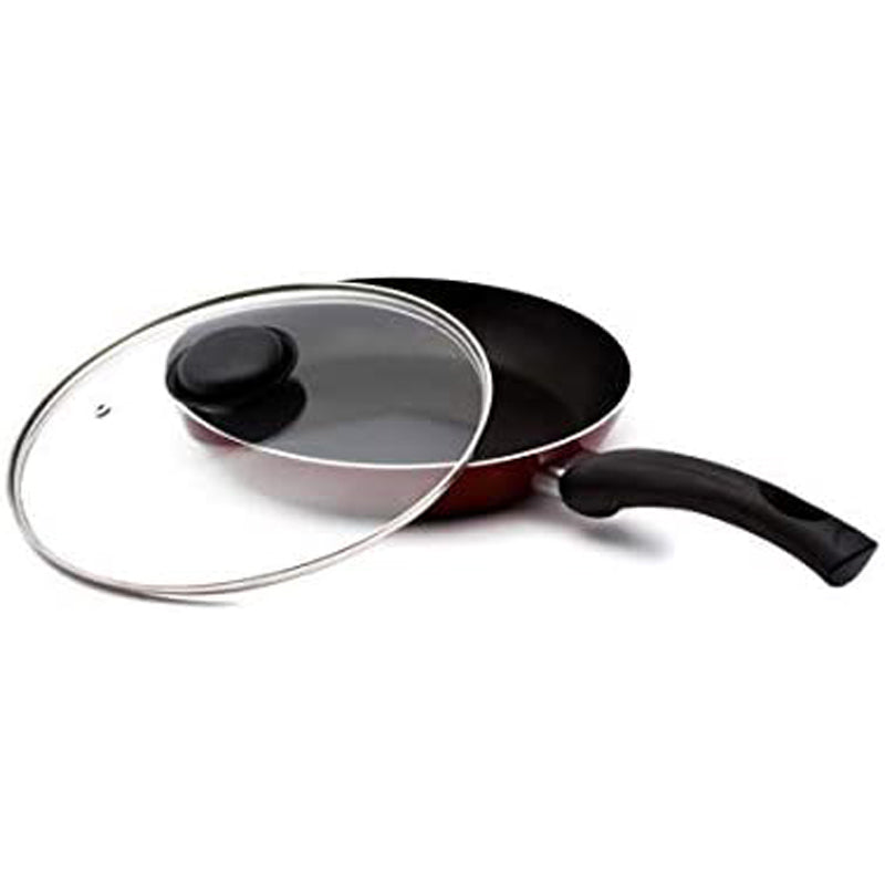FRY PAN W/GLASS LID 28CM