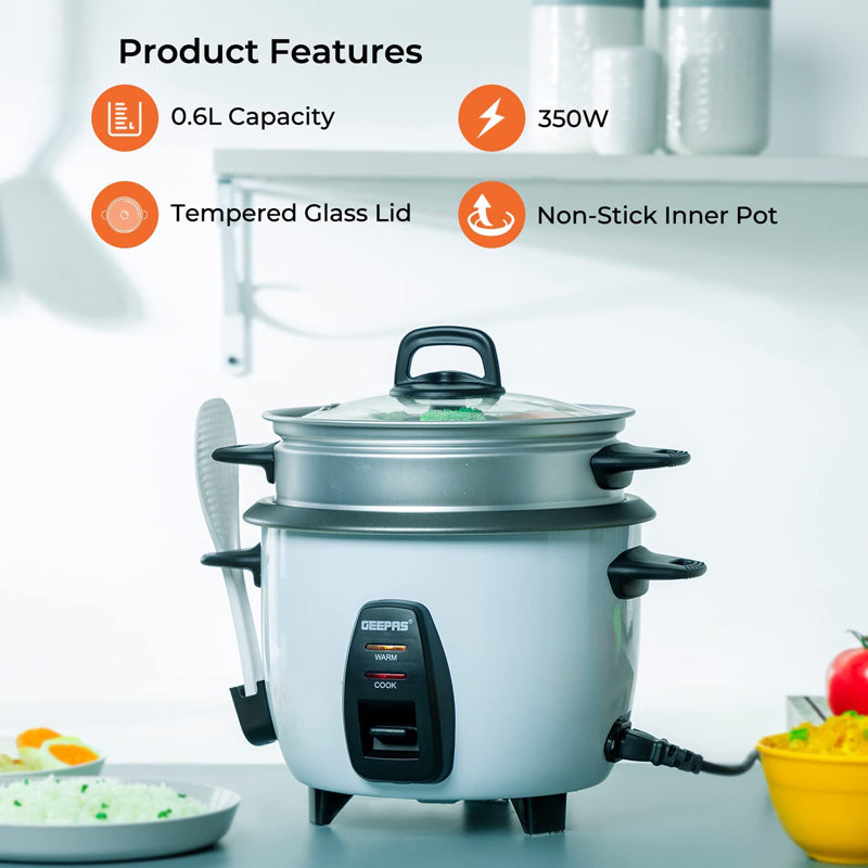 GEEPAS AUTOMATIC RICE COOKER 0.6LTR