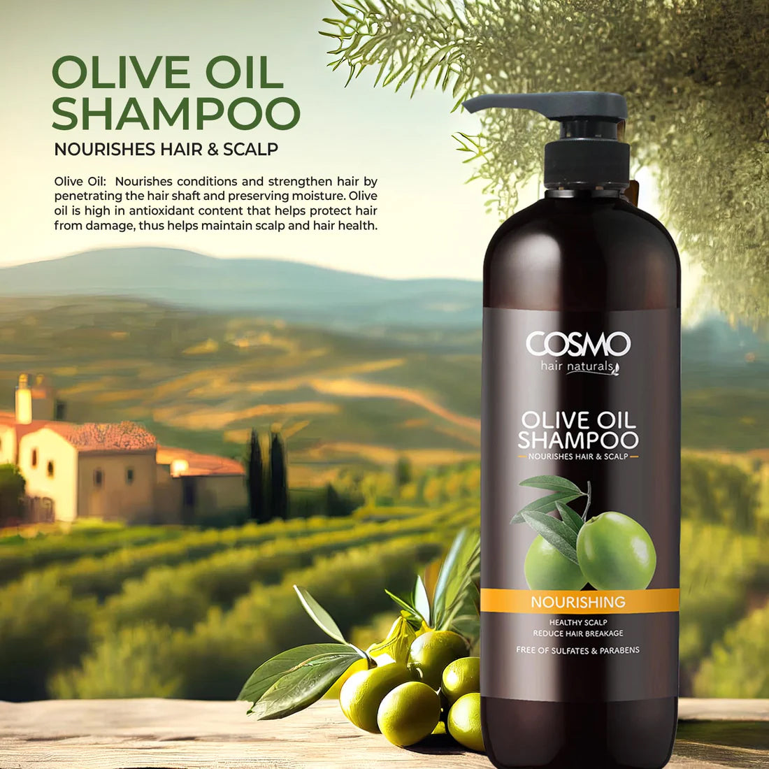 COSMO SHAM OLIVE OIL 1000ML