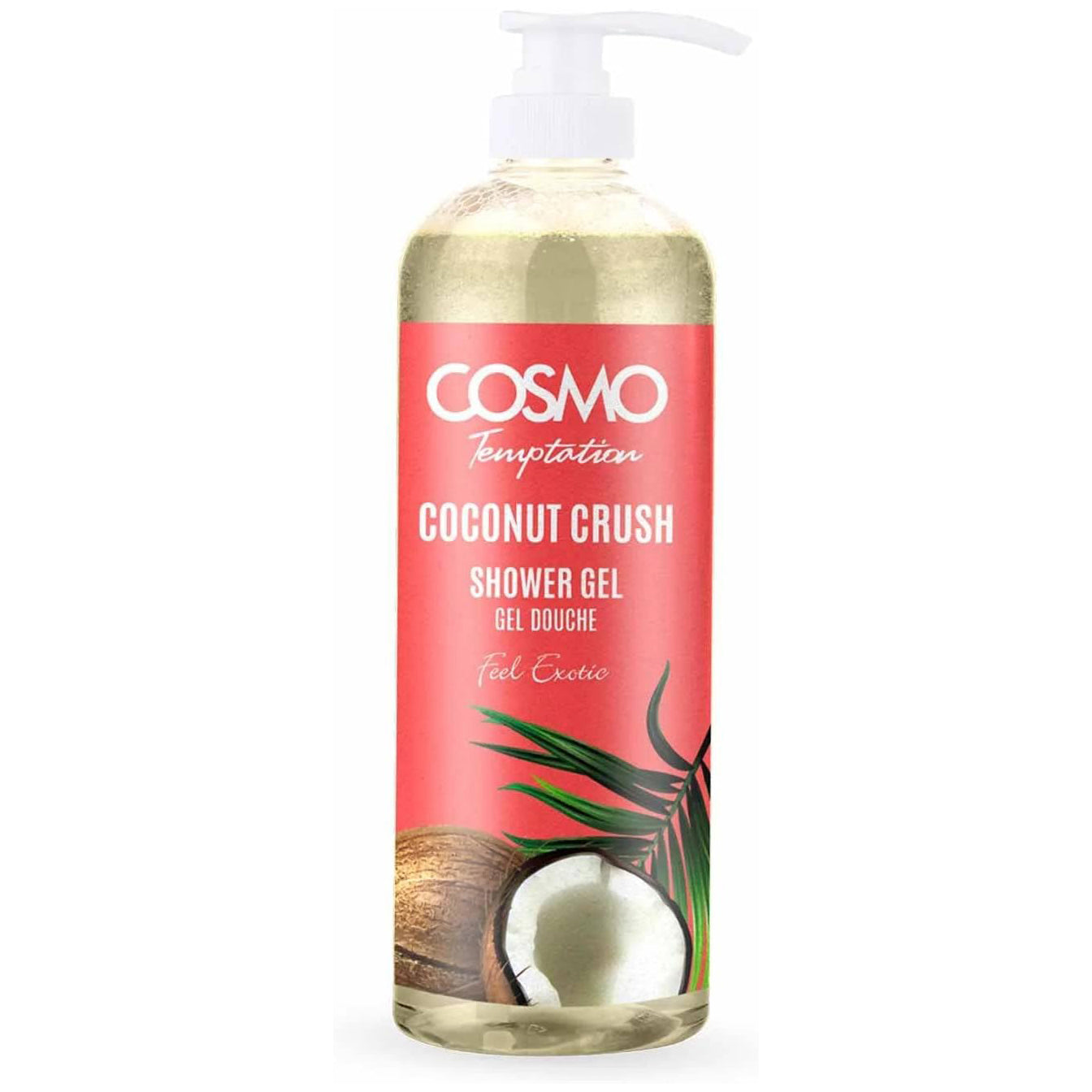 Cosmo Temptation Coconut Crush Shower Gel 1000ml, with the Tropical Scent of Coconut, Helps to Cleanse the Skin, Nourish the Skin, Shower Gel for Daily Use, For Men and Women