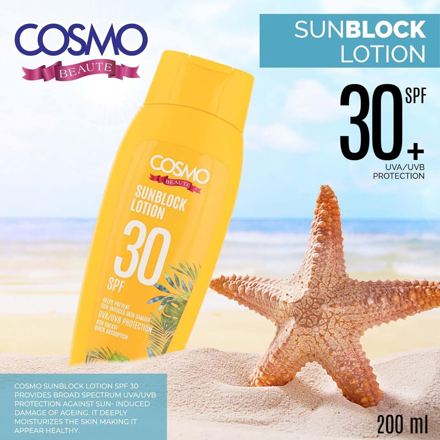 COSMO SUNBLOCK LOTION 200ML 30SP