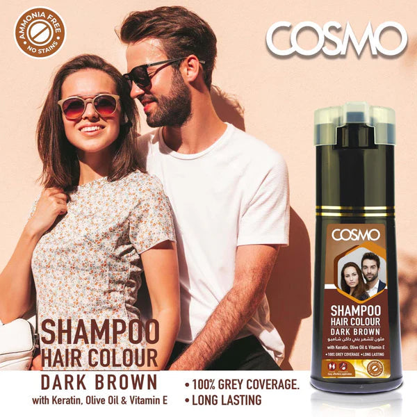 COSMO DARK BROWN HAIR COLOR SHAMP 180ML