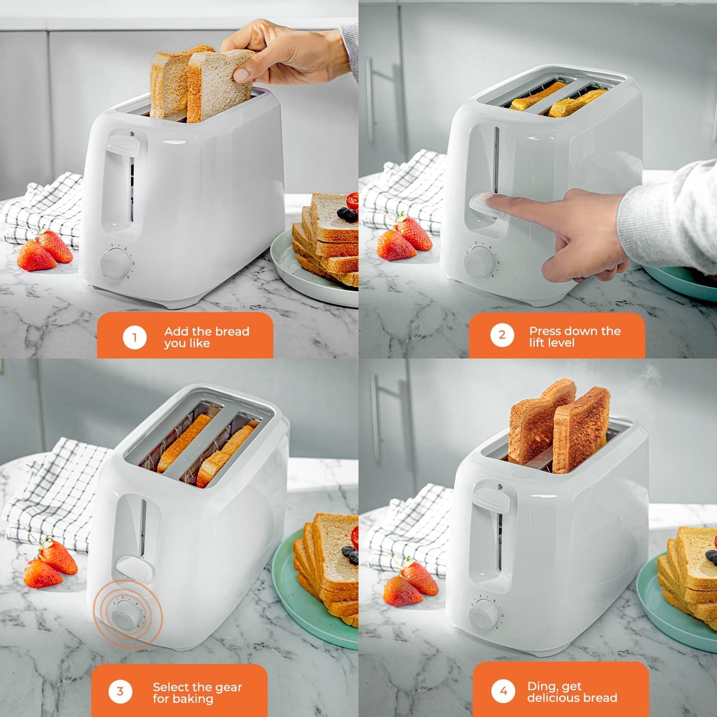 GEEPAS 2 SLICE BREAD TOASTER