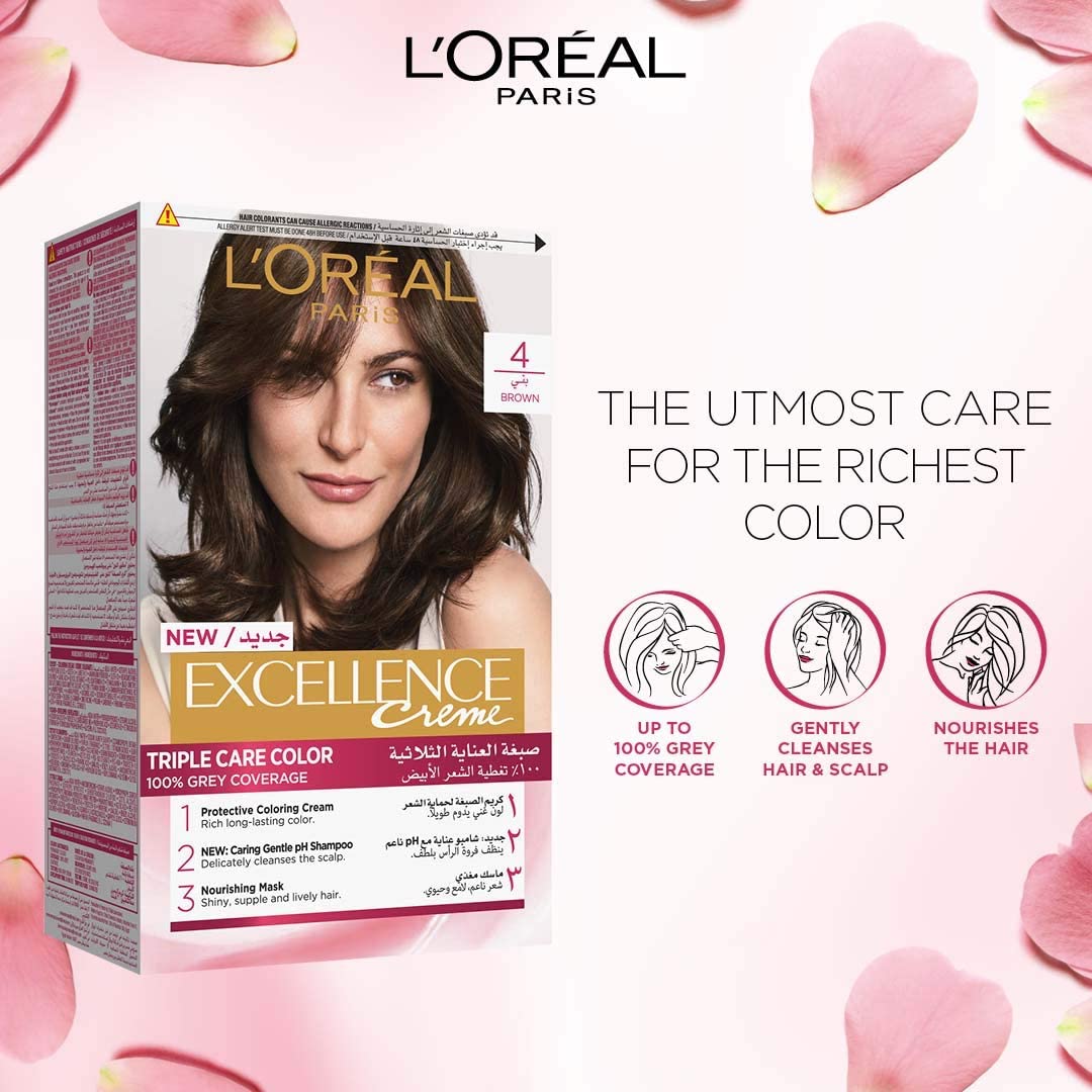 LOREAL EXCELLENCE CREME 4 BROWN