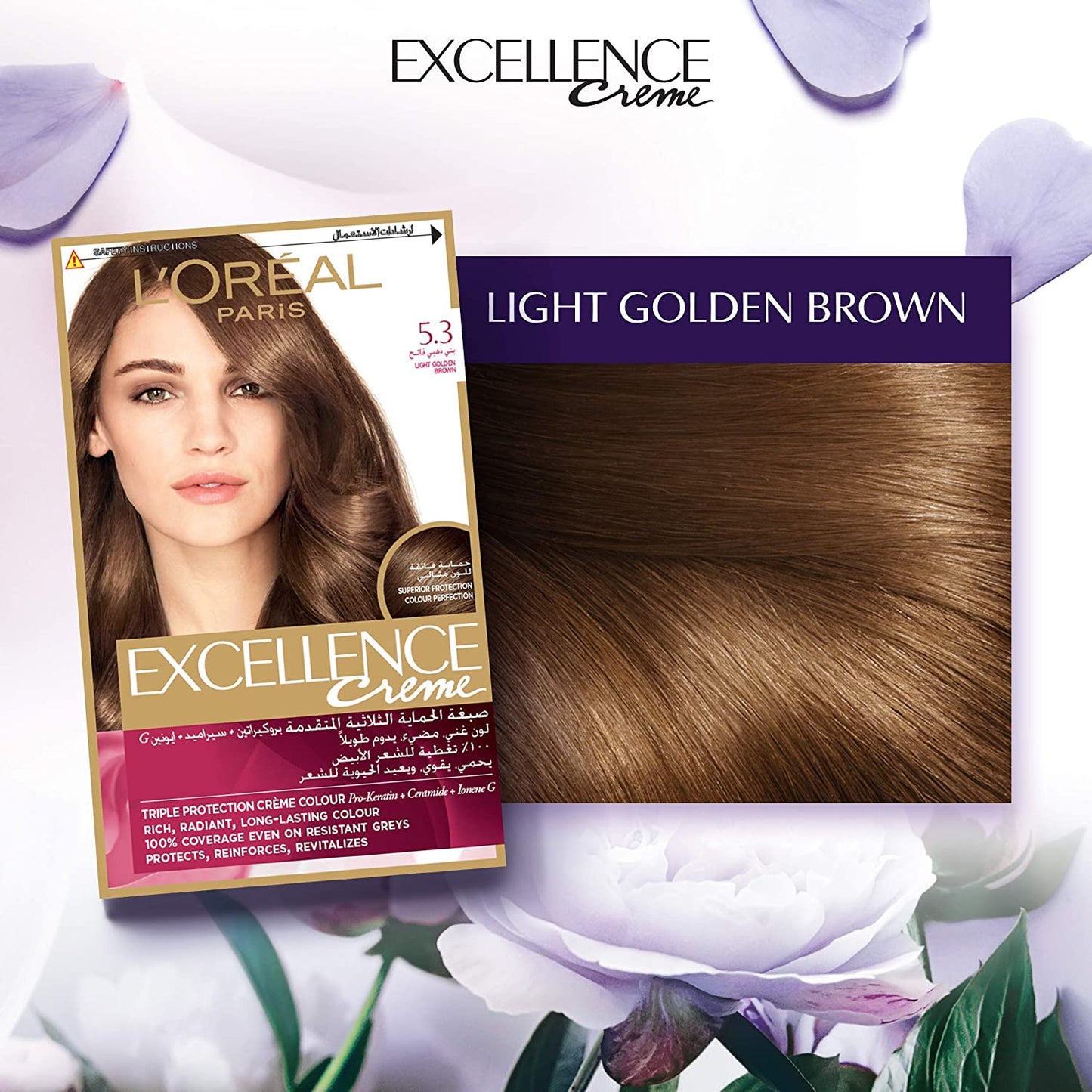 LOREAL EXCELLENCE CREME 5.3 LIGHT GOLDEN BROWN