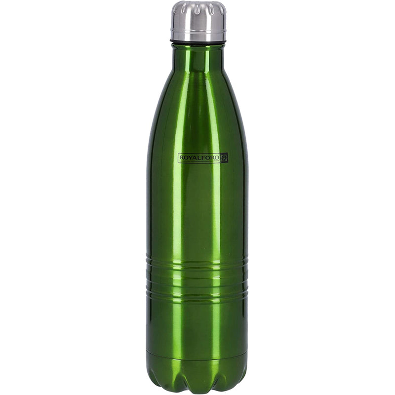 Royalford Rf5769Gr 500Ml Vacuum Bottle - Double Wall Stainless Steel Flask & Water Bottle - Hot & Cold Leak-Resistant Sports Drink Bottle