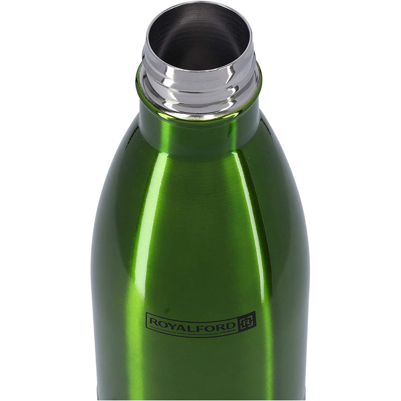 Royalford Rf5769Gr 500Ml Vacuum Bottle - Double Wall Stainless Steel Flask & Water Bottle - Hot & Cold Leak-Resistant Sports Drink Bottle