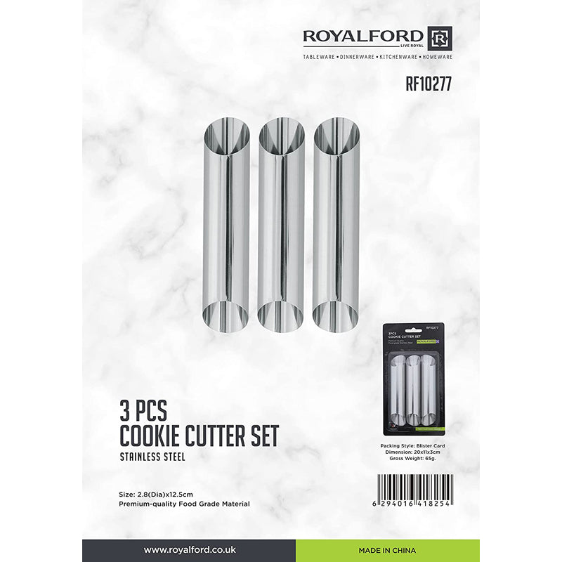 3 Pcs Cookie Cutter Set, Stainless Steel, Rf10277 - Premium-Quality, Food Grade Material, Cutting Dough, Soft Candy, Bread, Sandwiches, Cheese, Fruits.