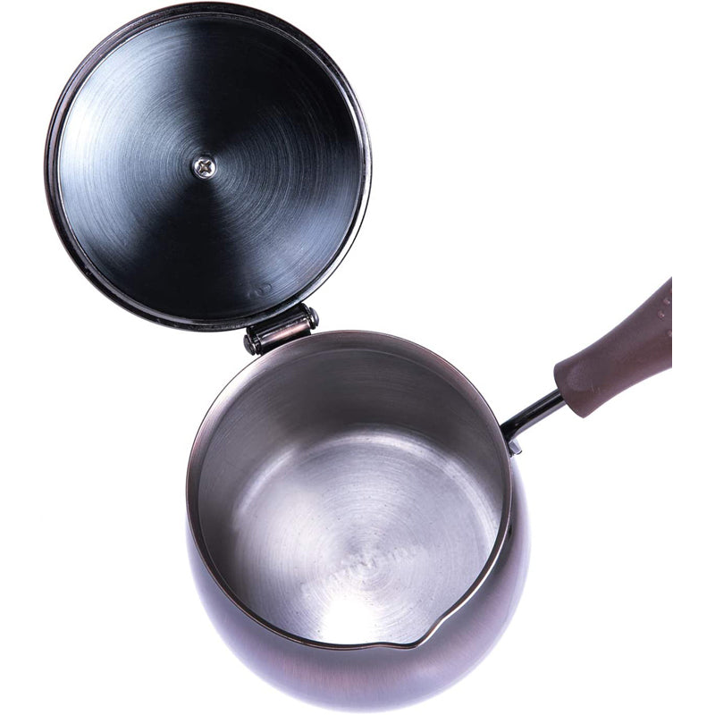 Royalford Stainless Steel Coffee Warmer with Lid – 500ml Stovetop Coffee Pot – Turkish Coffee, Tea, & Milk Pot – Simple, Sleek & Stylish