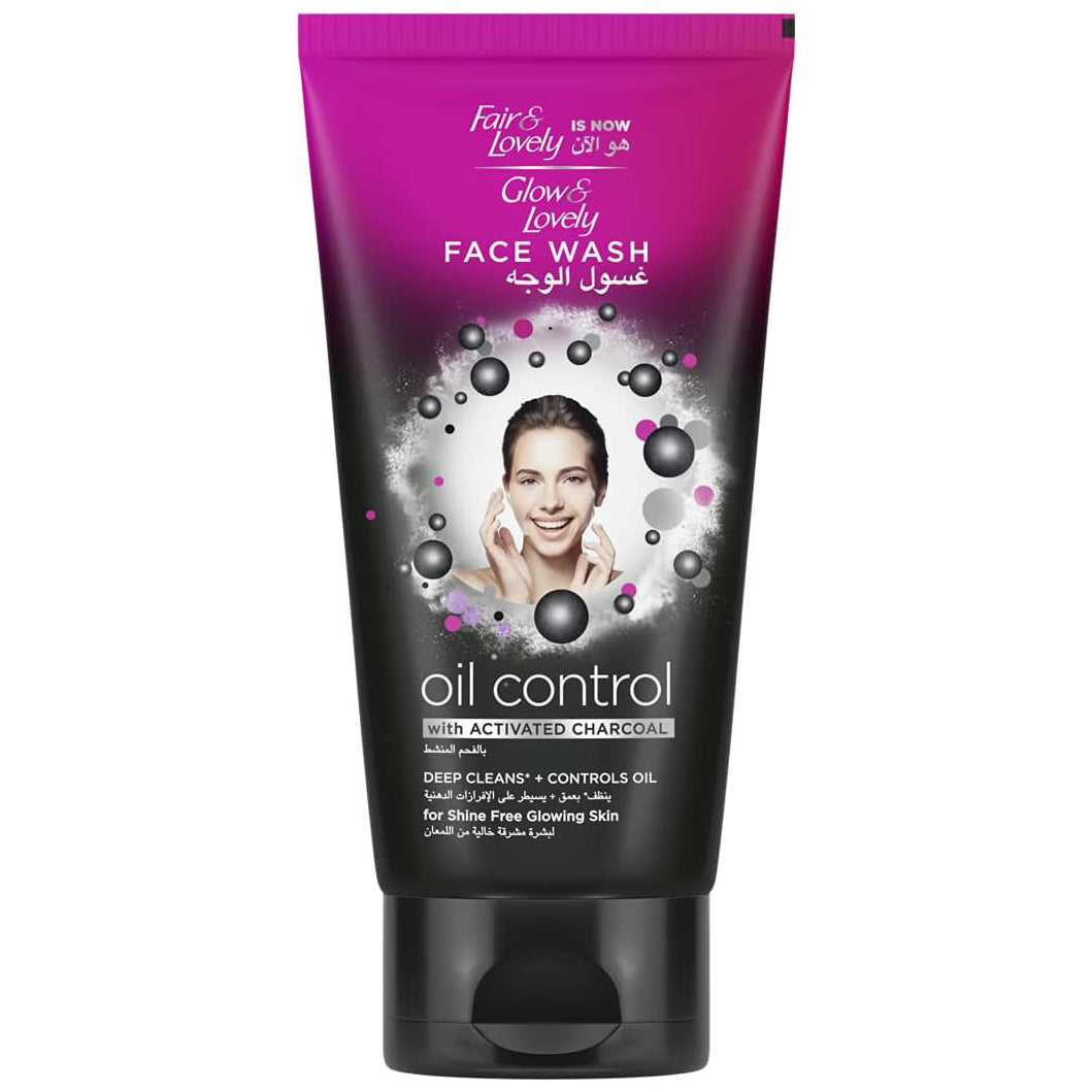 Glow & Lovely Formerly Fair & Lovely Face Wash With Activated Charcoal Oil Control To Deep Clean + Control Oil 150ml