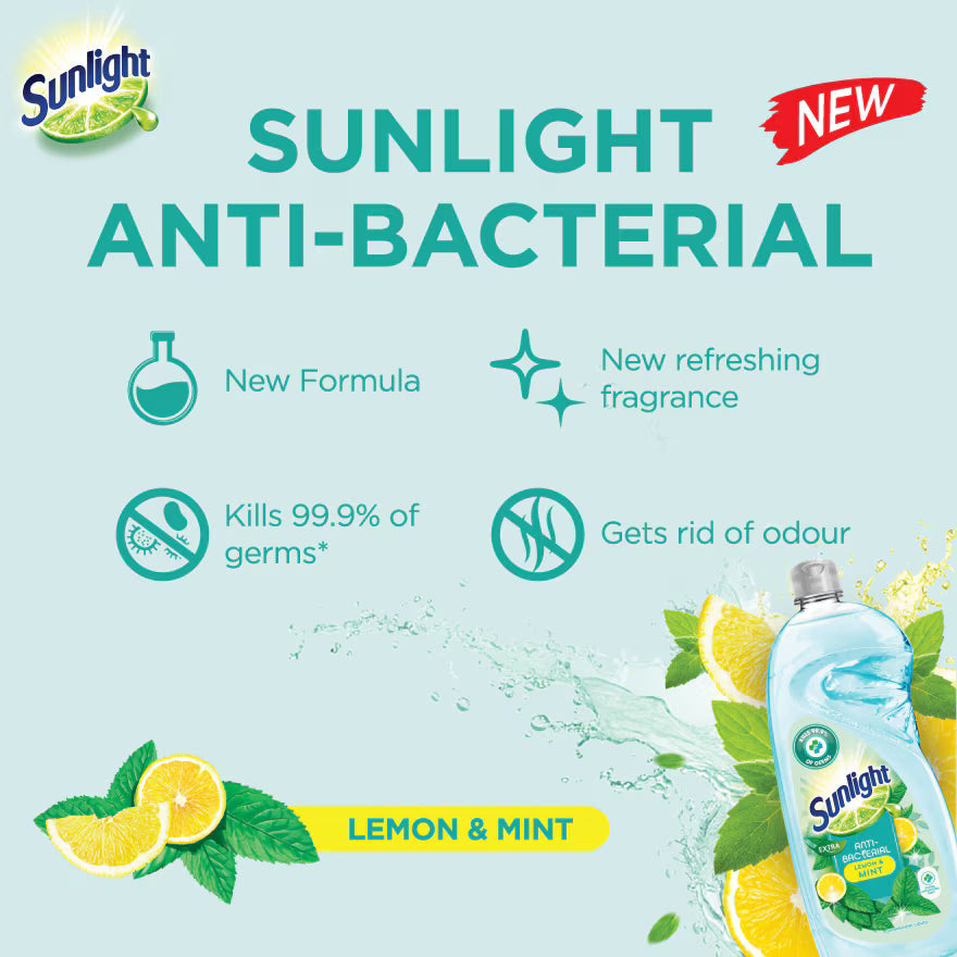 SUNLIGHT ANTI BACTERIAL LEMON & MINT 800ML