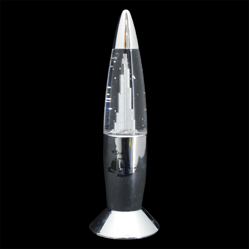 BURJ KHALIFA SILVER GLITTER LAMP - SILVER - 5.5 * 5.5 * 18 CM