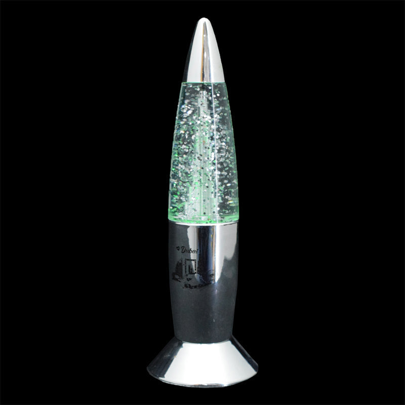 BURJ KHALIFA SILVER GLITTER LAMP - SILVER - 5.5 * 5.5 * 18 CM