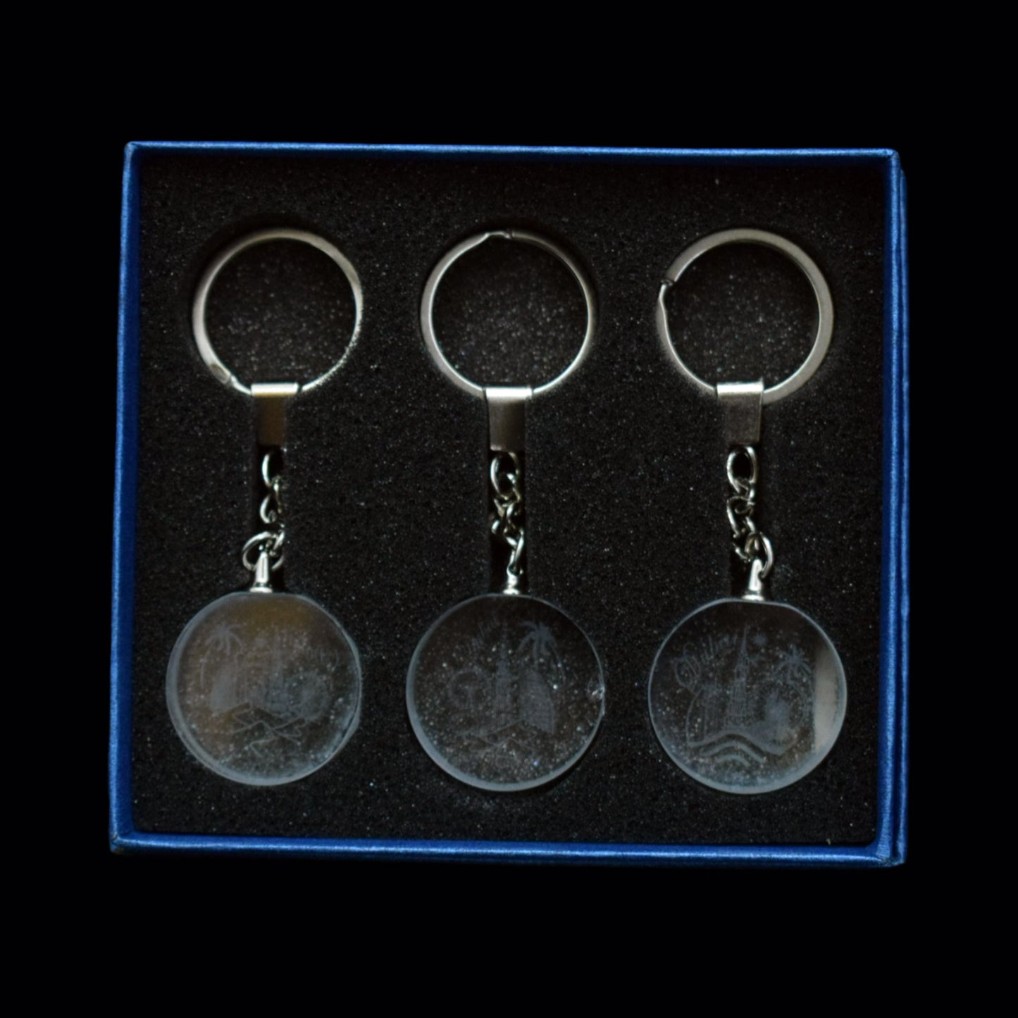 3d Laser Engraving Blank Glass 3pcs keychain