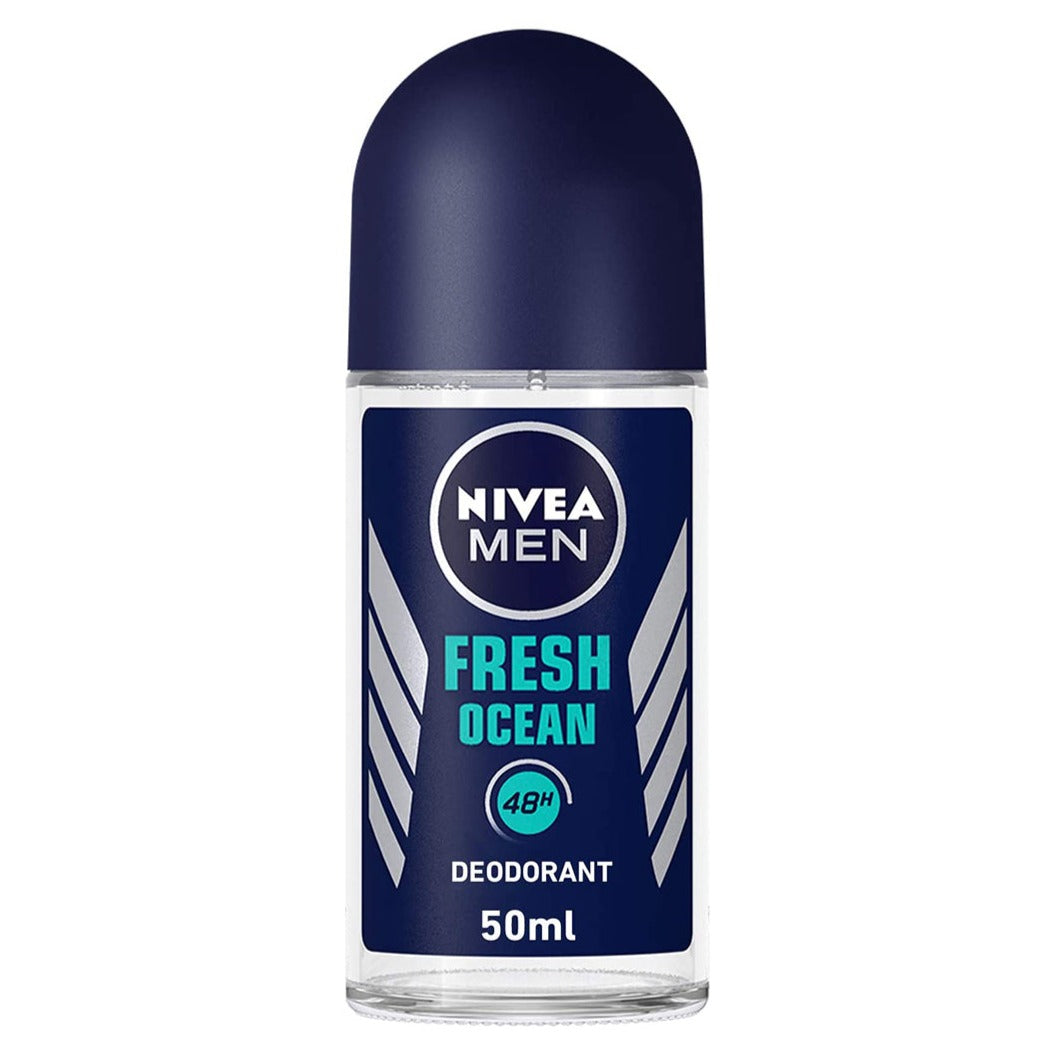 NIVEA MEN Deodorant Roll-on for Men, Fresh Ocean Aqua Scent, 50ml