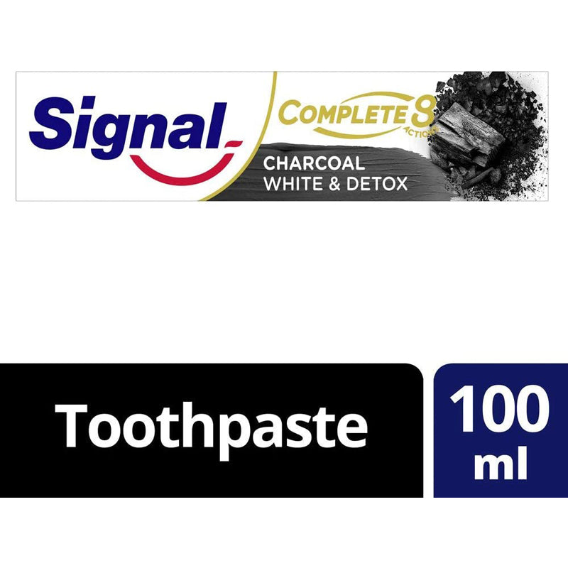 Signal Complete 8 Anti-Bacterial Charcoal Toothpaste White & Detox 100ml