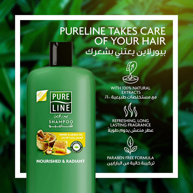 Pure Line Shampoo With Honey & Argan Oil, 400 Ml