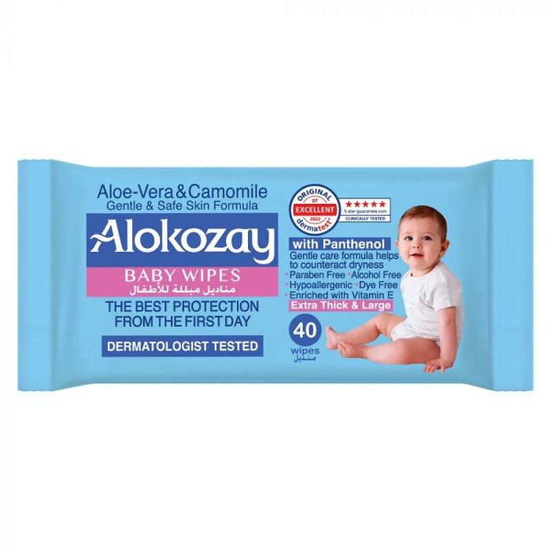 Alokozay Baby Wet Wipes - Aloe-Vera & Camomile - 40 Wipes