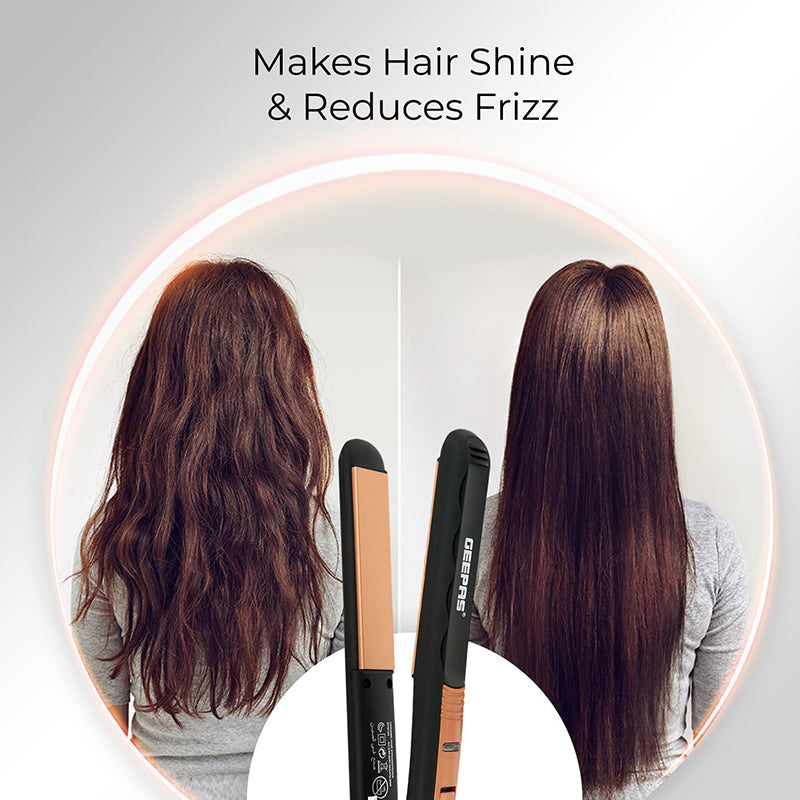 Geepas GH8723 Portable 360-Degree Swivel Cord Hair Straightener with Ceramic Plates GH8723 Geepas