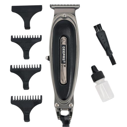 Rechargeable Hair Clipper, LED Display, GTR56044 | Li-ion Battery | Zero Cutting SS Blade | Leather Touch Decorates | Fix T-Blade | Male Grooming Set for Body Hair