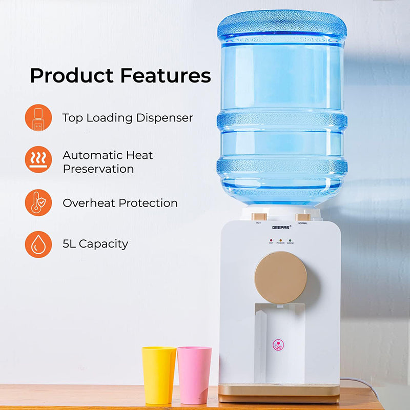 Hot And Normal Water Dispenser, GWD17032 - Stainless Steel Water Tank, Normal and Hot, Two Taps, Exclusive Appearance Design