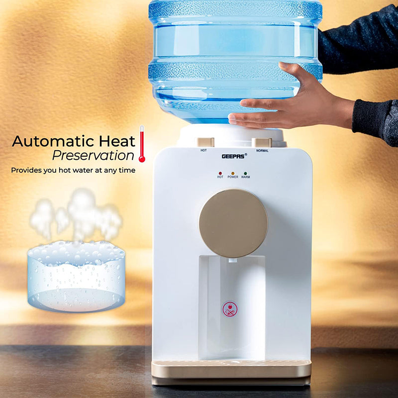 Hot And Normal Water Dispenser, GWD17032 - Stainless Steel Water Tank, Normal and Hot, Two Taps, Exclusive Appearance Design