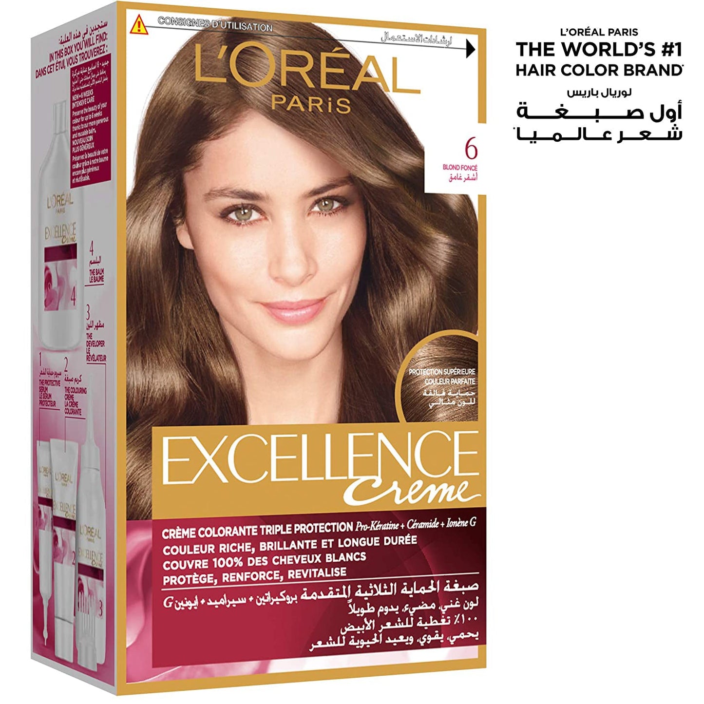 loreal-excellence-creme-6-blond-fonceL'Oreal Paris Excellence Crème Permanent Hair Color, 6.0