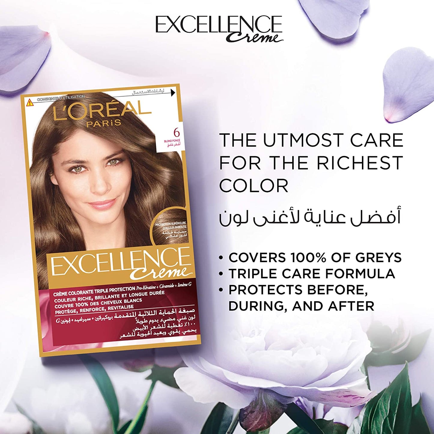loreal-excellence-creme-6-blond-fonceL'Oreal Paris Excellence Crème Permanent Hair Color, 6.0