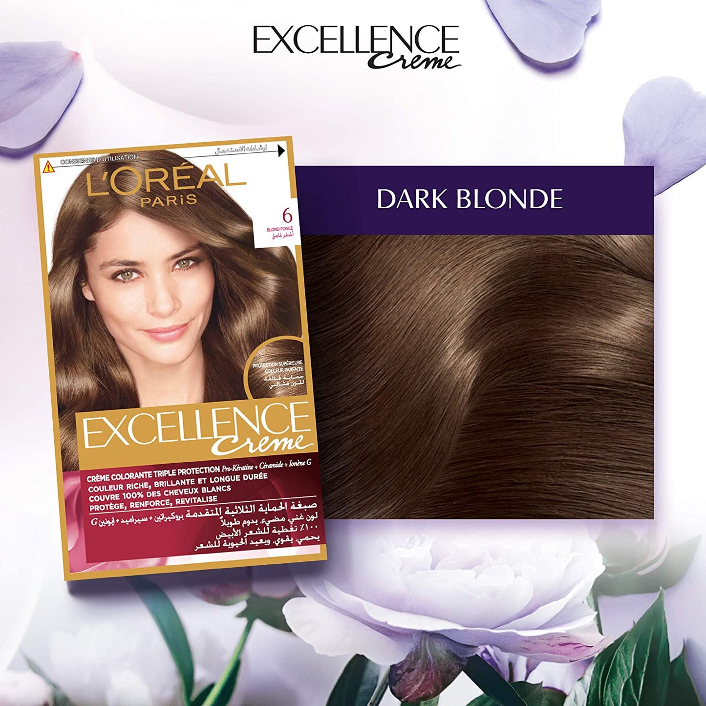 loreal-excellence-creme-6-blond-fonceL'Oreal Paris Excellence Crème Permanent Hair Color, 6.0