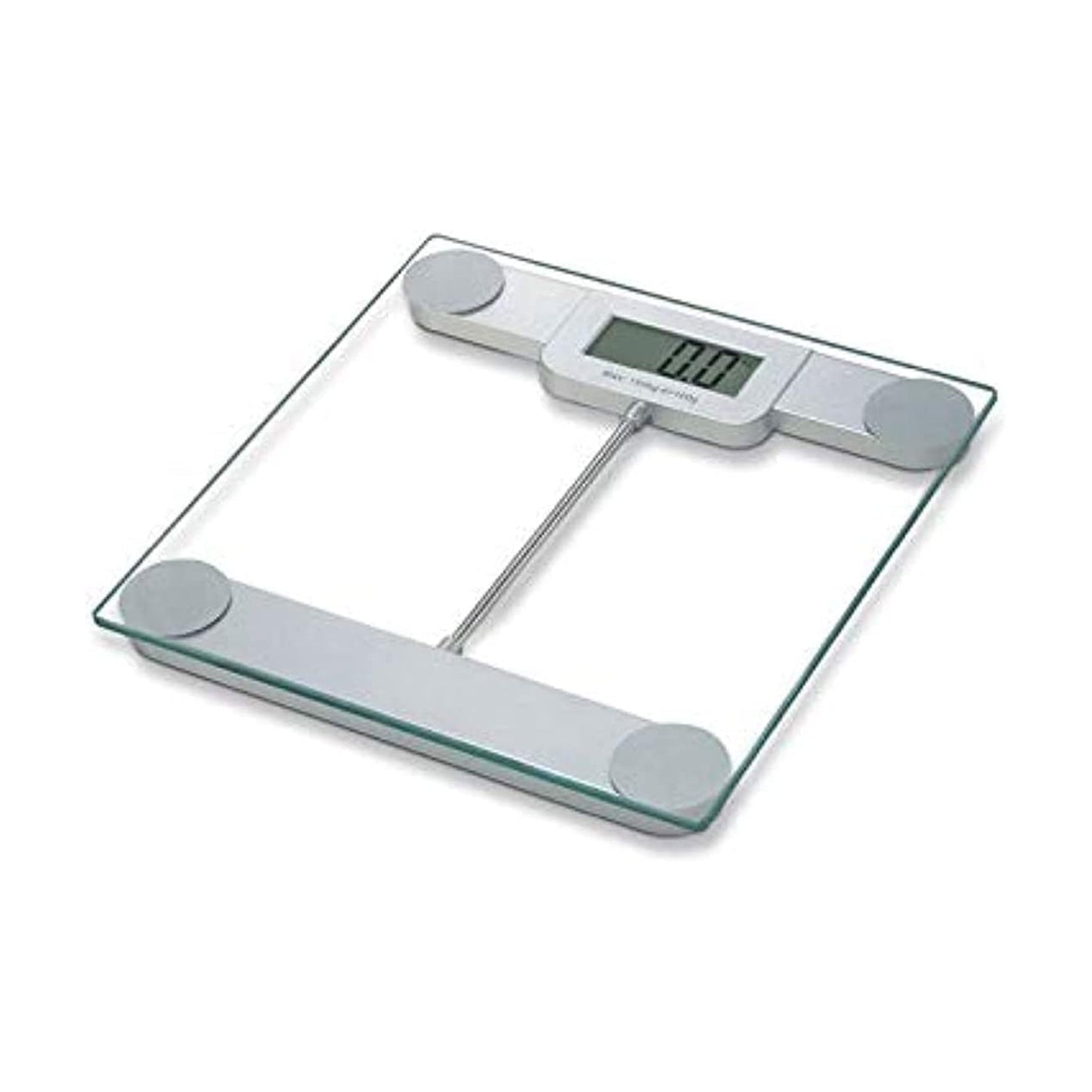 Royalford Metallic Digital Body Scale | Smart High Accuracy Large Lcd Screen | Auto ON/OFF & Multiple Measuring Unit | 150kg | Slim Design 5mm Crystal Clear Tempered Glass (28 * 28 * 2.2 Cm)