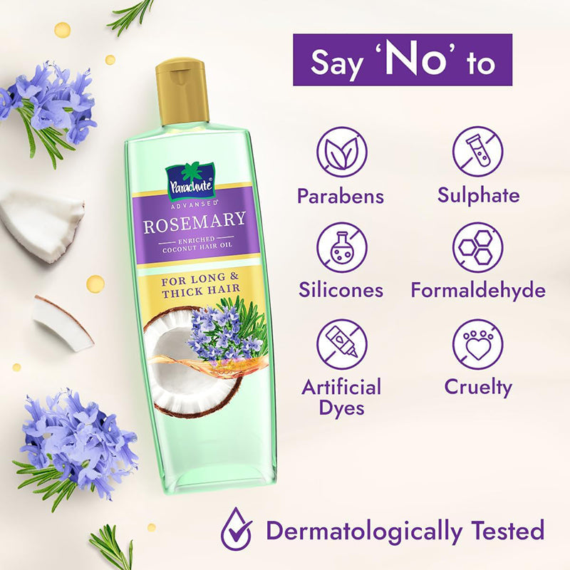Parachute Advansed Rosemary-enriched Coconut Hair Oil| Rosemary Hair Oil| Superfoods’ Magic| Long & Thick Hair|200 Ml