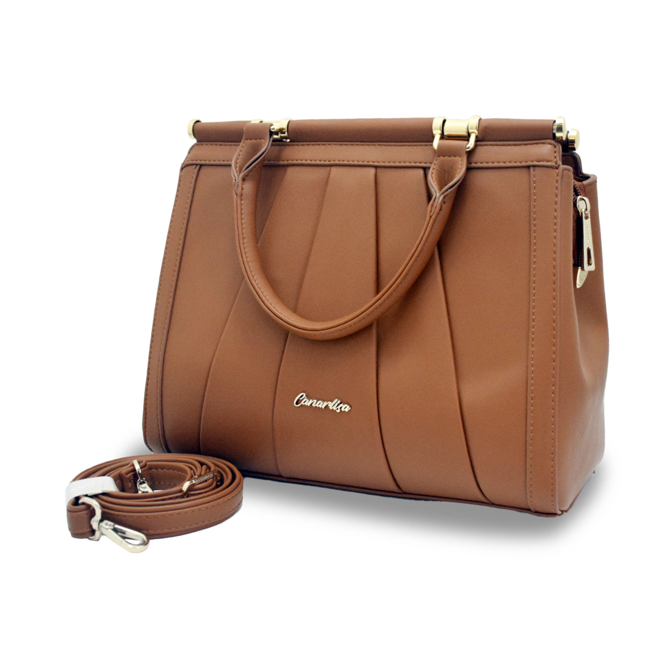 CANARLISA LADIES HANDBAG - BROWN