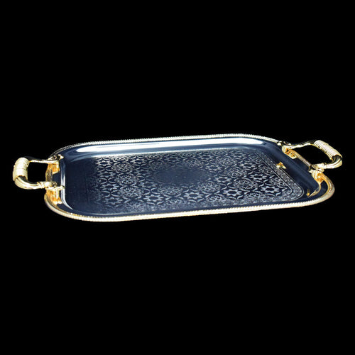 NAJIB GOLD/SILVER SERVICE TRAY-LARGE - 43 * 26 CM