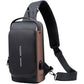 Anti theft Crossbody Sling Bag, Waterproof Chest Daypack with USB Charging, Shoulder Backpack for Men Women for Traveling Casual Cycling Running Hiking Fit for 9.7'' ipad Light Brown