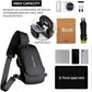 Anti theft Crossbody Sling Bag, Waterproof Chest Daypack with USB Charging, Shoulder Backpack for Men Women for Traveling Casual Cycling Running Hiking Fit for 9.7'' ipad Light Brown