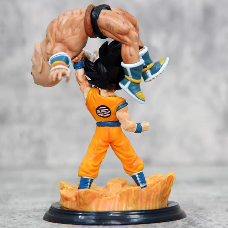 4.72 inches Q version anime figure PVC Boxed Statue toy Dragon Balls Goku Lifting Nappa action figures