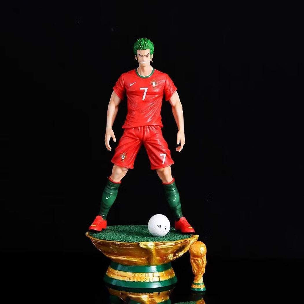 Anime One Piece World Cup Zoro cos Ronaldo boxed Figure 35cm PVC