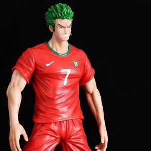 Anime One Piece World Cup Zoro cos Ronaldo boxed Figure 35cm PVC