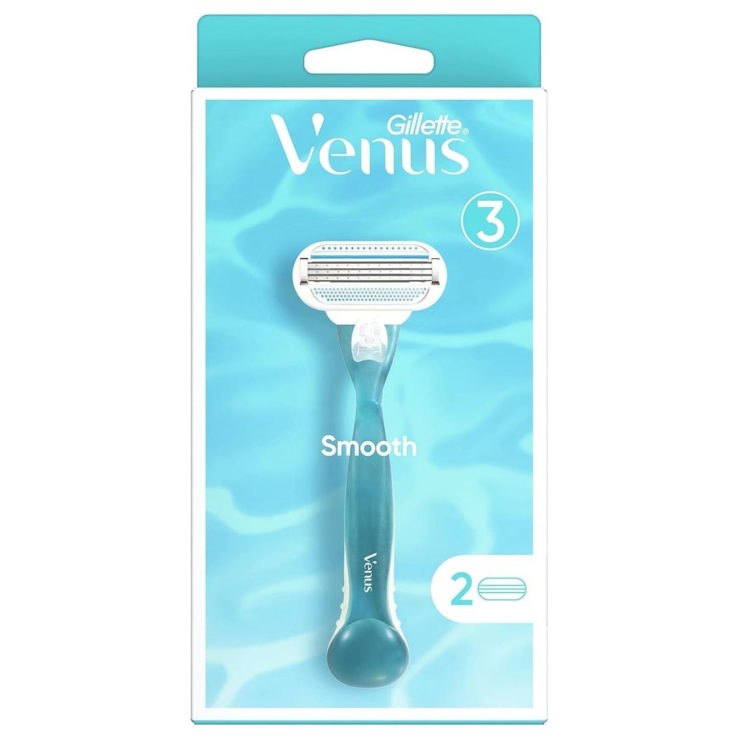 Gillette Venus Smooth Razor Handle + Razor Blade Refills x2